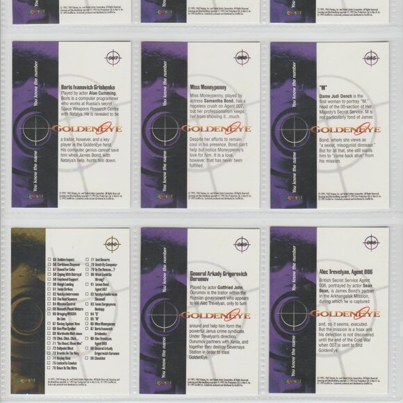 Graffiti 1995 007 James Bond Golden Eye Trading Card Complete base Set (90) - Picture 8 of 12